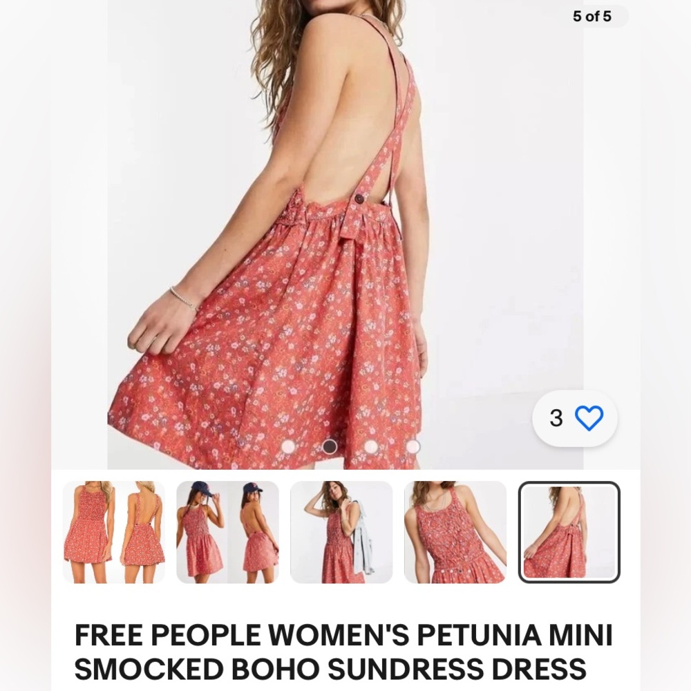 Free People Petunia Smocked Open-Back Mini Dress - Picture 6 of 7